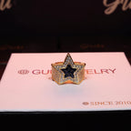 CZ Gold-Plated Copper Five-pointed Star Ring