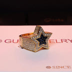 CZ Gold-Plated Copper Five-pointed Star Ring