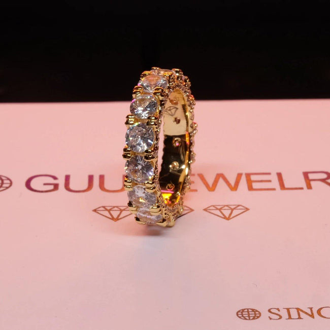 5mm 1" 18K Gold-Plated AAA CZ  Ring Hover Image