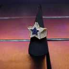 CZ Gold-Plated Copper Five-pointed Star Ring