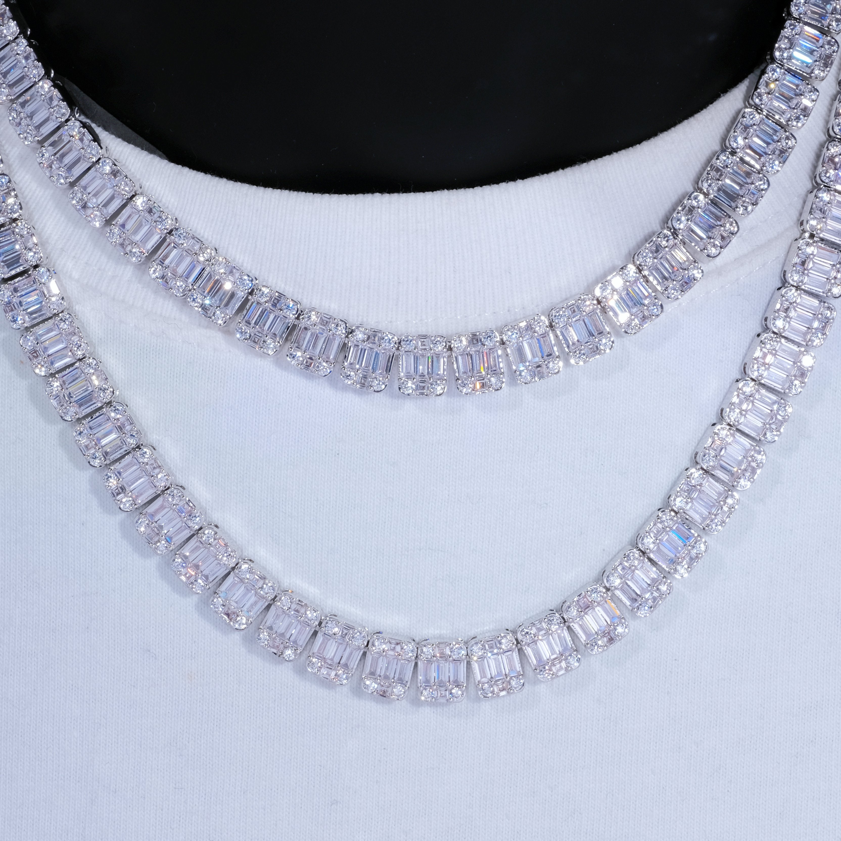 8mm Iced Square Baguette Tennis Chain