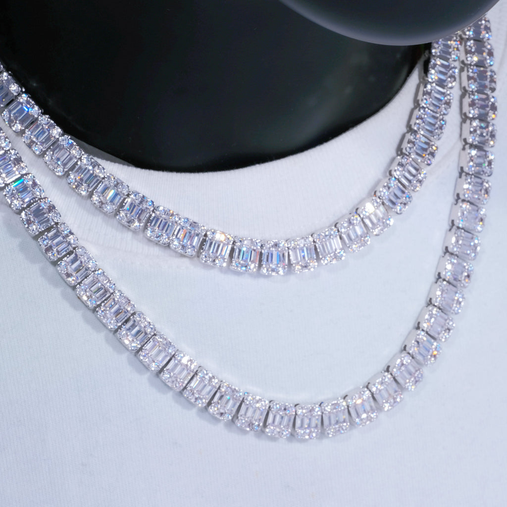 8mm Iced Square Baguette Tennis Chain