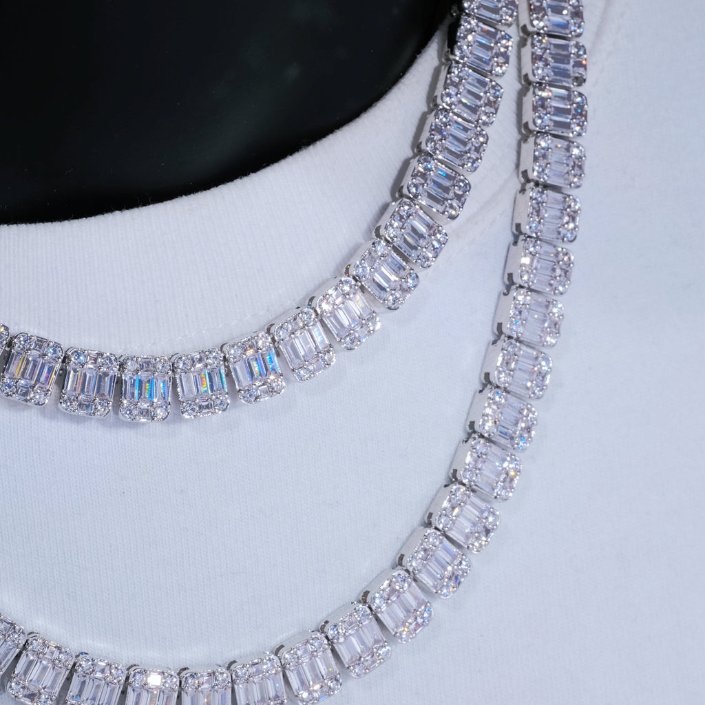 8mm Iced Square Baguette Tennis Chain