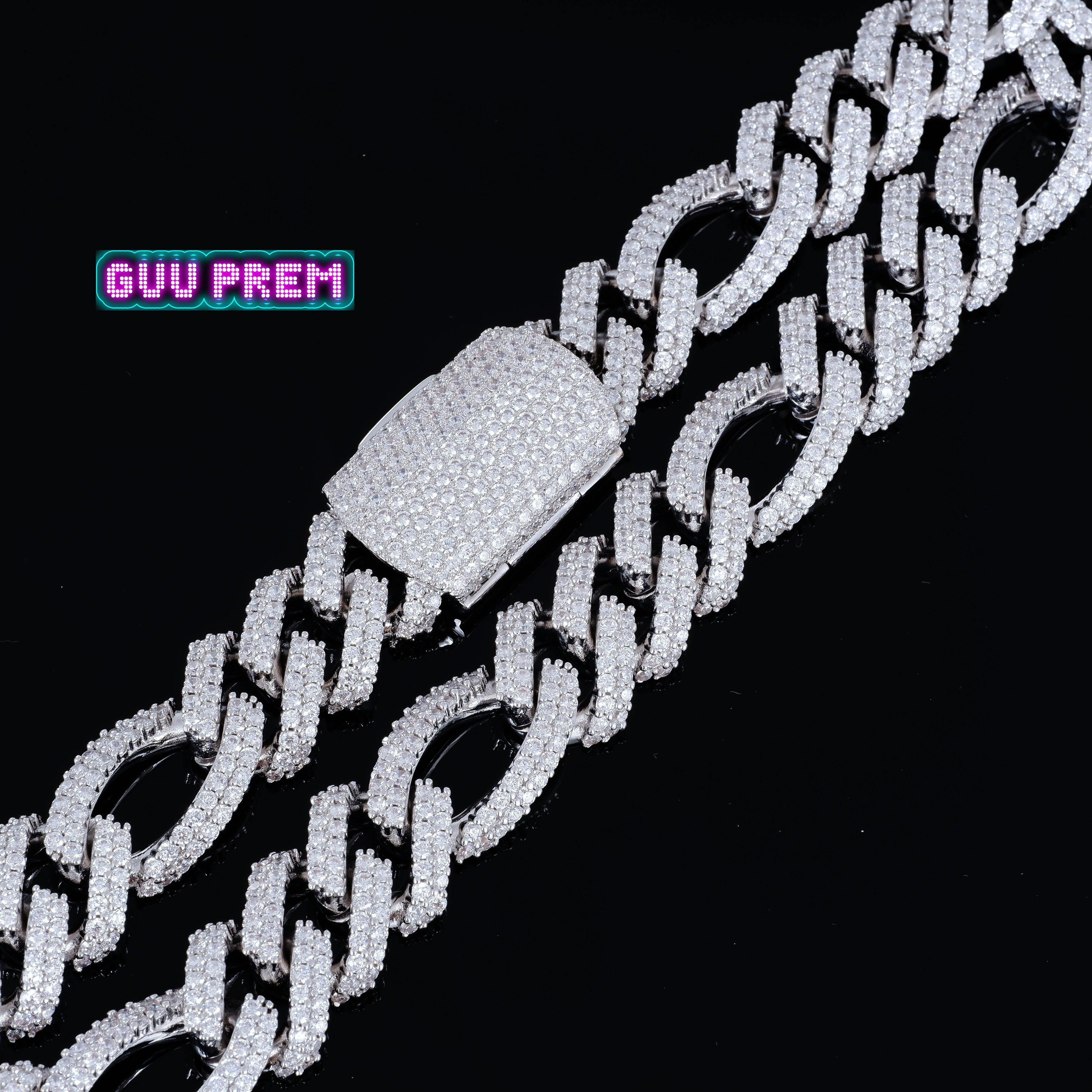 19mm Iced Figaro Chain