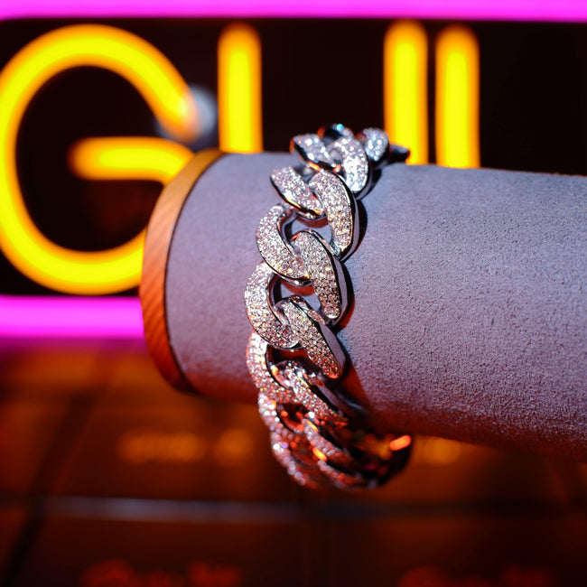 20MM 18K WhiteGold-Plated Miami Cuban Link Bracelet Main Image