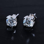 925S & VVS Moissanite Solitaire Stud Earrings