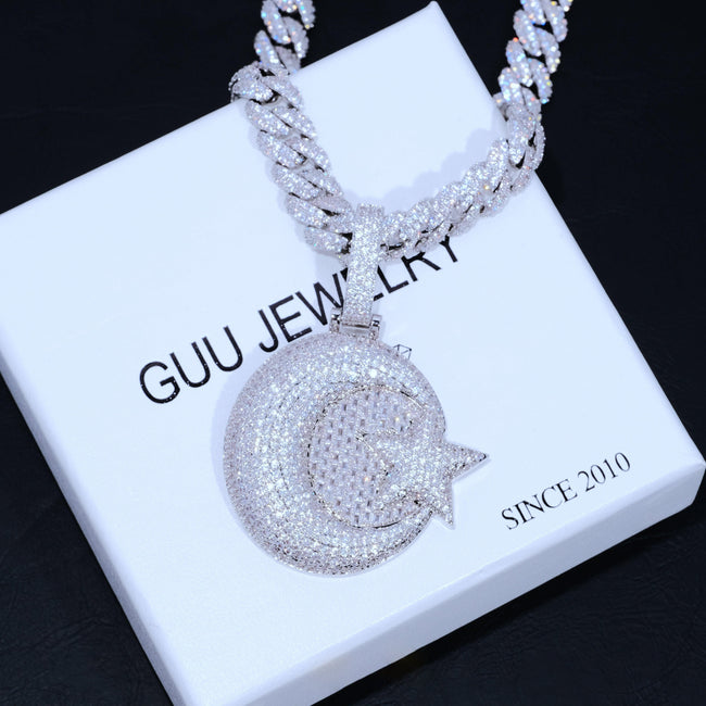 The White star and Crescent Necklace Hover Image