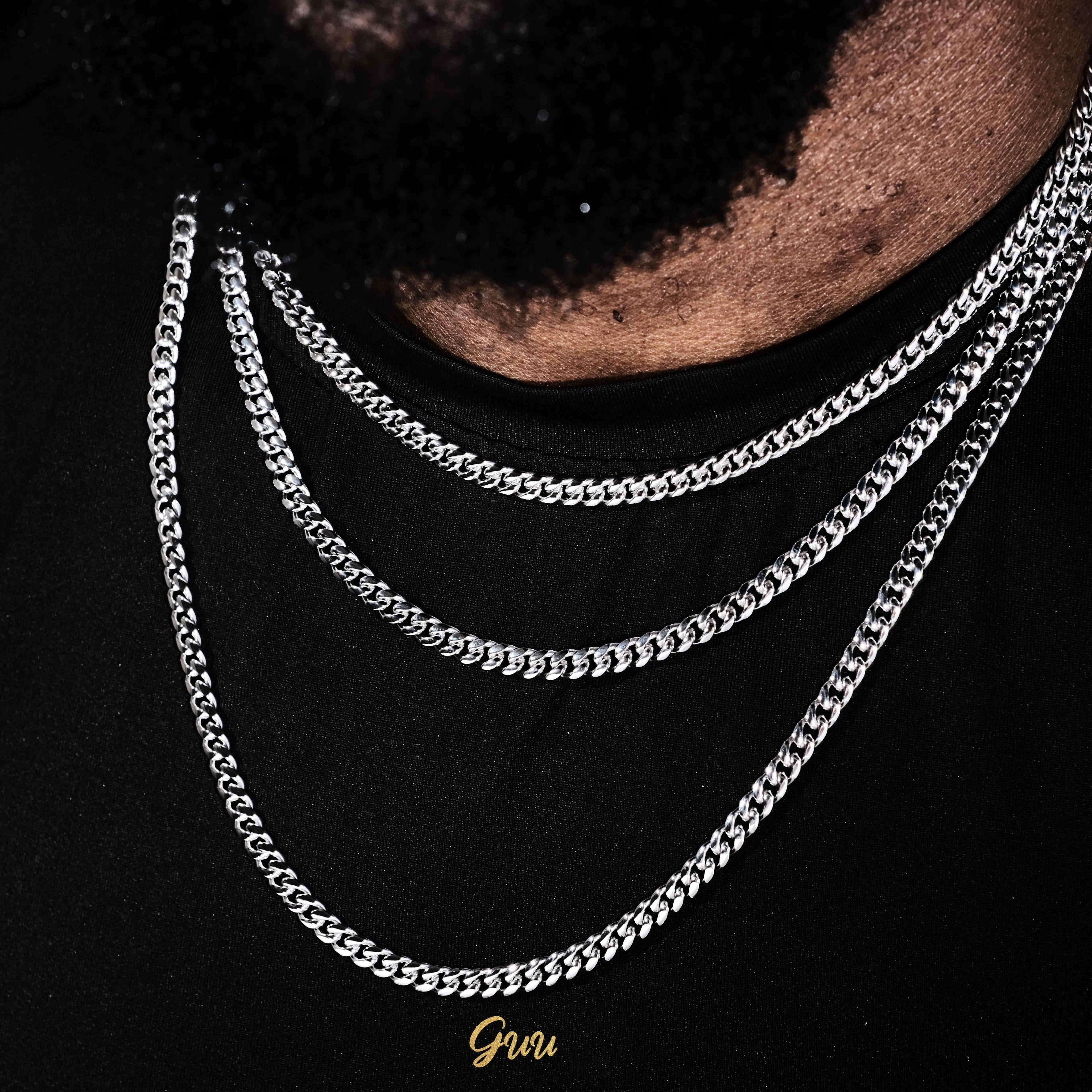 5mm Miami Cuban Link Chain In White Gold