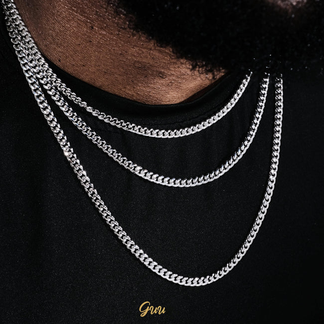 5mm Miami Cuban Link Chain In White Gold Hover Image
