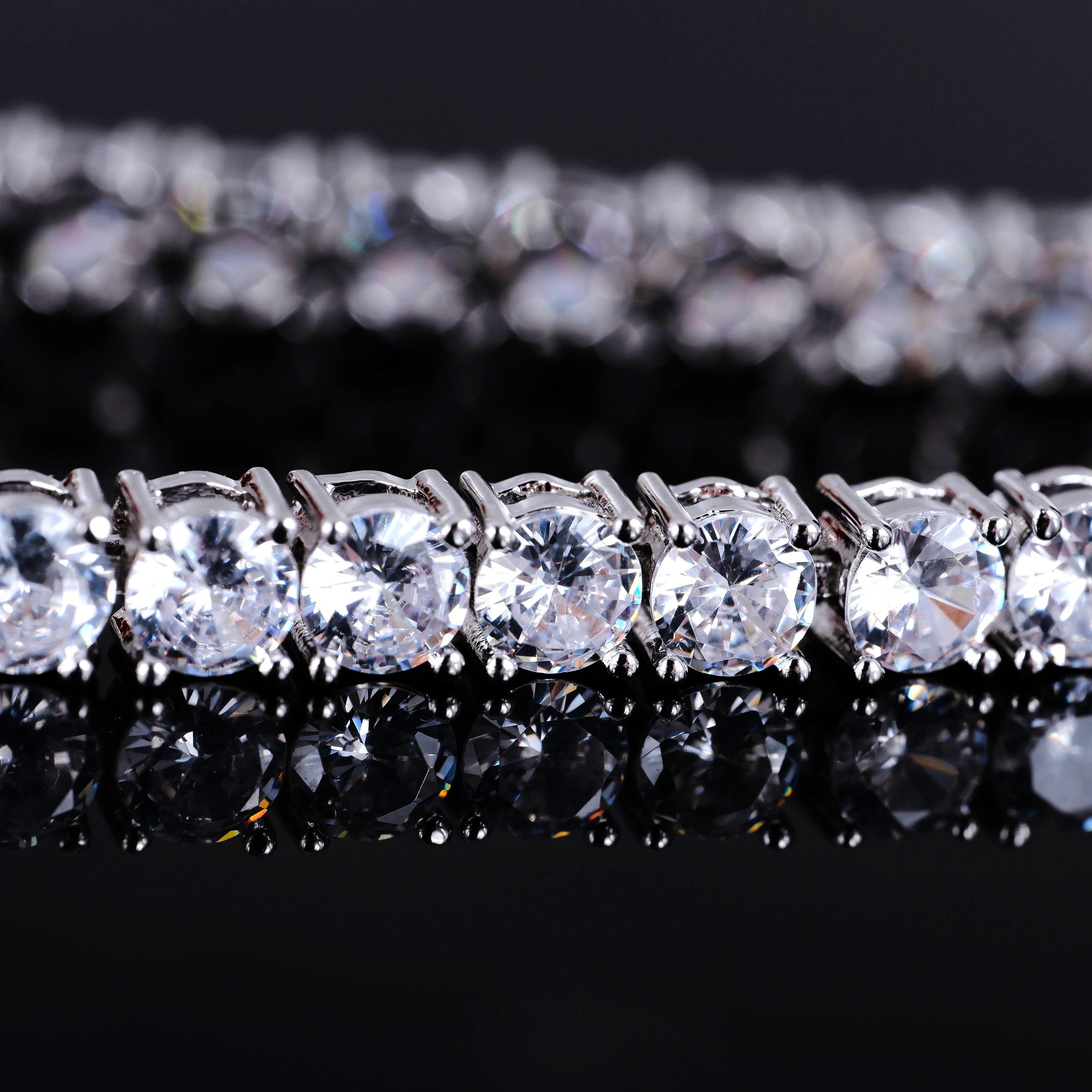 Two-tone 4mm Iced Yellow Gold-Plated CZ Cuban Link Bracelet