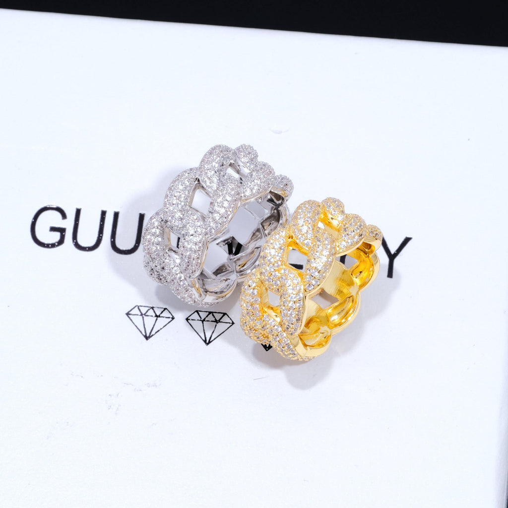 Iced Bubble Cuban Ring