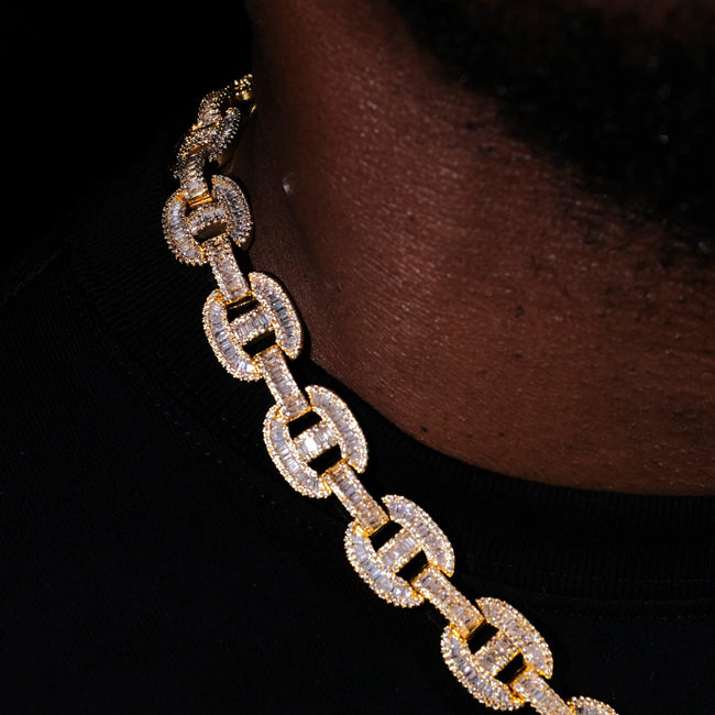 15mm Baguette Mariner Chain 18k Gold Main Image