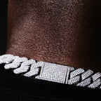 19MM 3Row Prong Cuban Link Necklace + Bracelet Bundle In WhiteGold