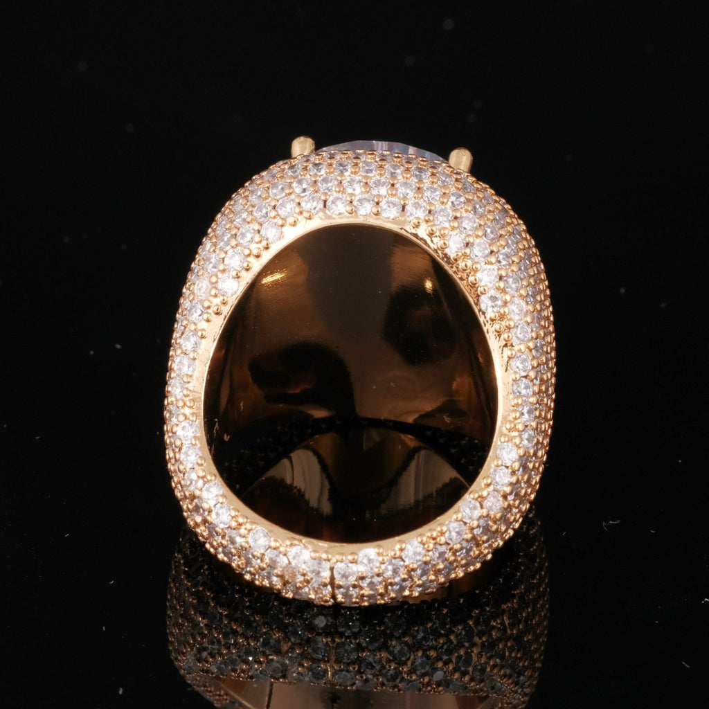 Iced Clustered Band Ring