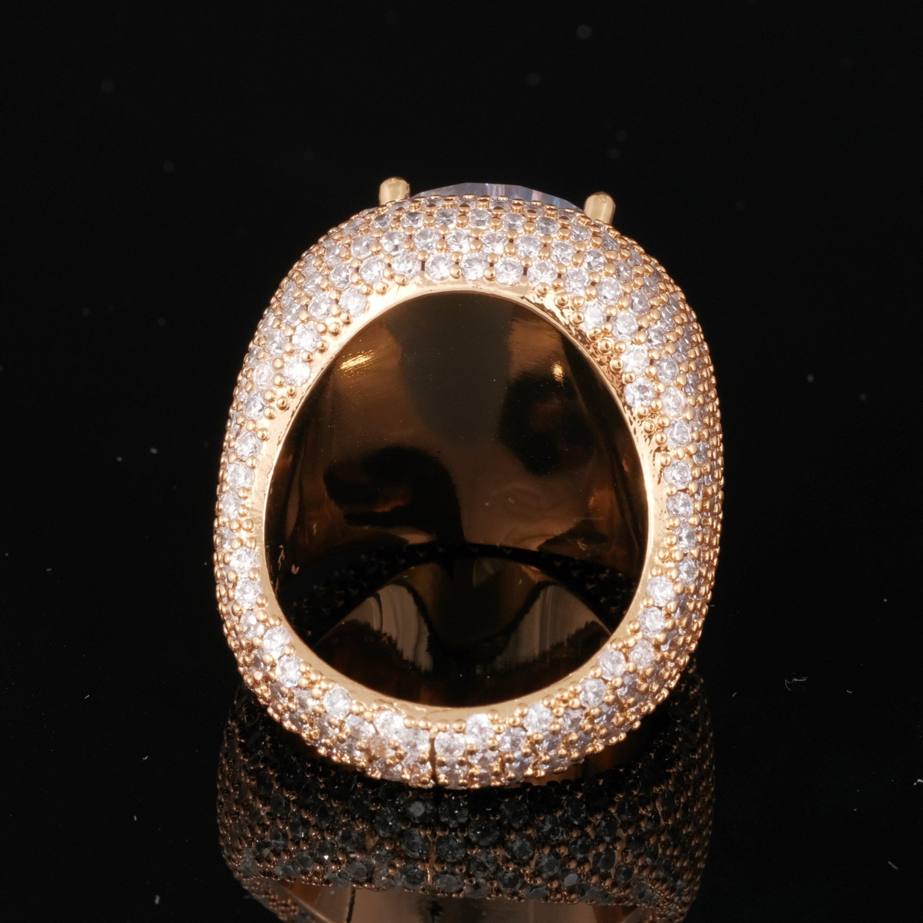 Iced Clustered Band Ring