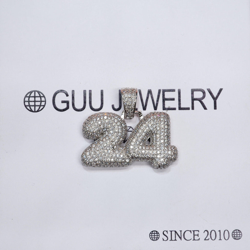 NEW ARRIVAL! 18K Yellow Gold-Plated AAA CZ 24 Digital Pendant