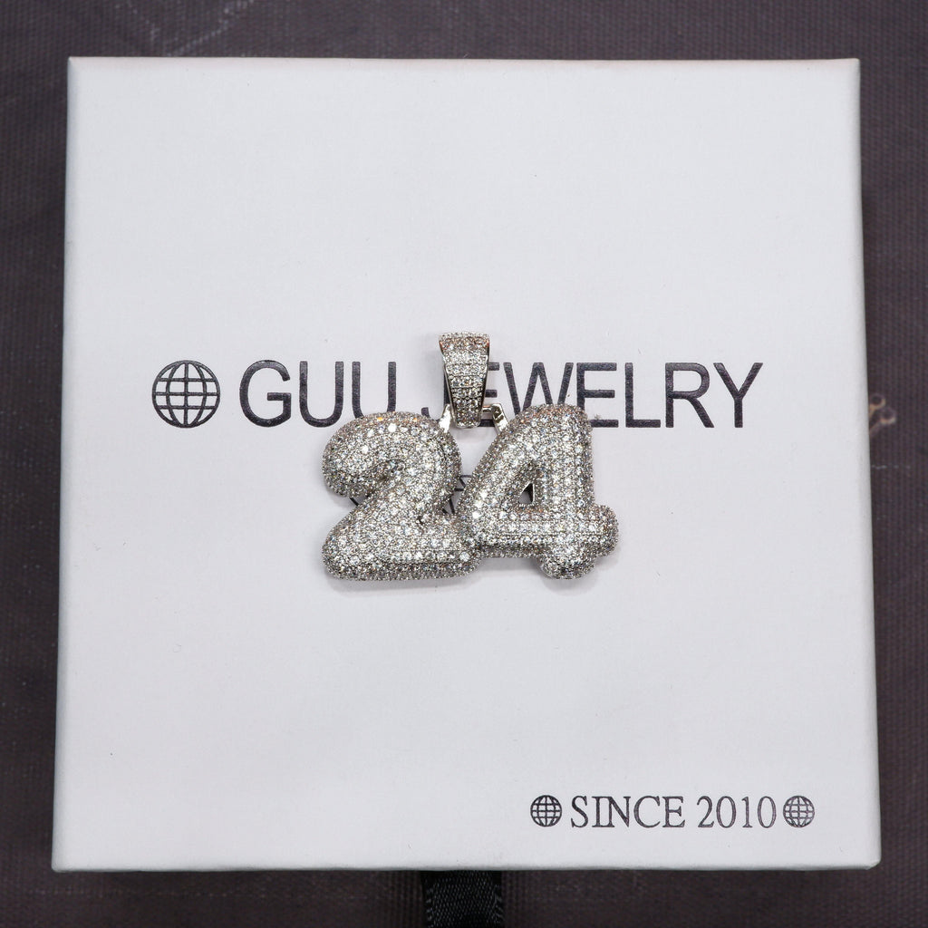 NEW ARRIVAL! 18K Yellow Gold-Plated AAA CZ 24 Digital Pendant
