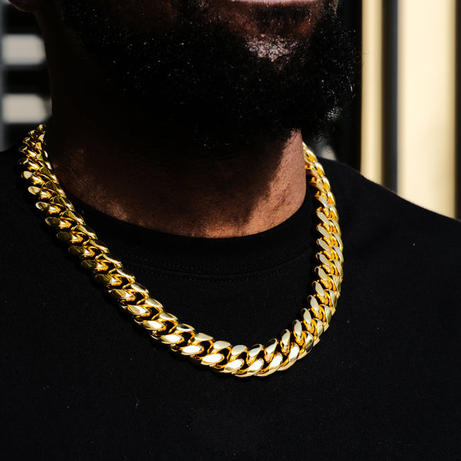 Miami Cuban Link Choker (18mm) in Yellow Gold-Plated Main Image