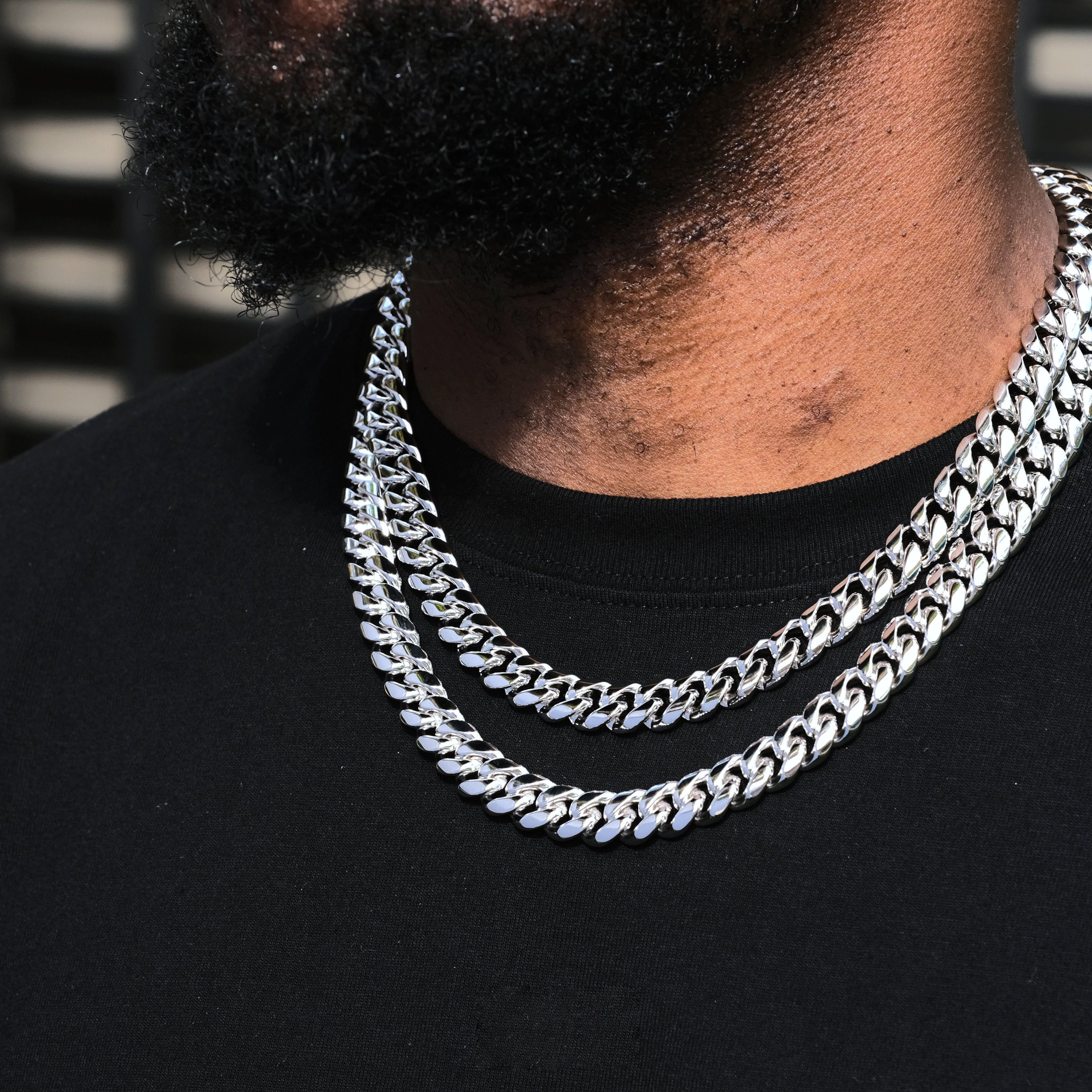 [Box Clasp]12mm Classic Miami Cuban White Gold