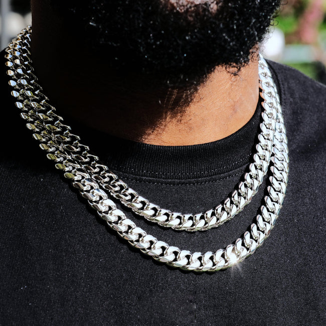[Box Clasp]12mm Classic Miami Cuban White Gold Main Image