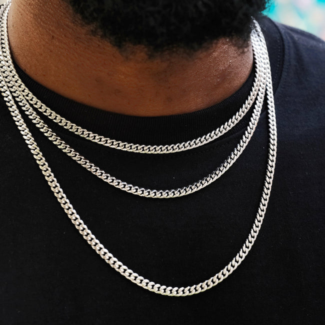 5mm Miami Cuban Link Chain In White Gold Main Image