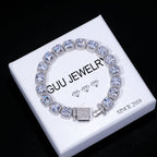 Glacier Clustered Tennis Bracelet in White Gold