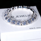 Glacier Clustered Tennis Bracelet in White Gold