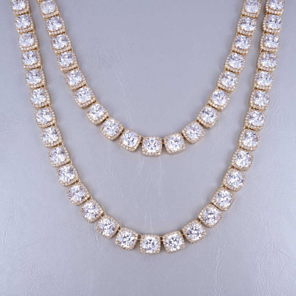 Glacier Clustered Tennis Chain in 18K Gold
