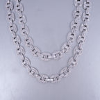 15mm Baguette Mariner Chain White Gold