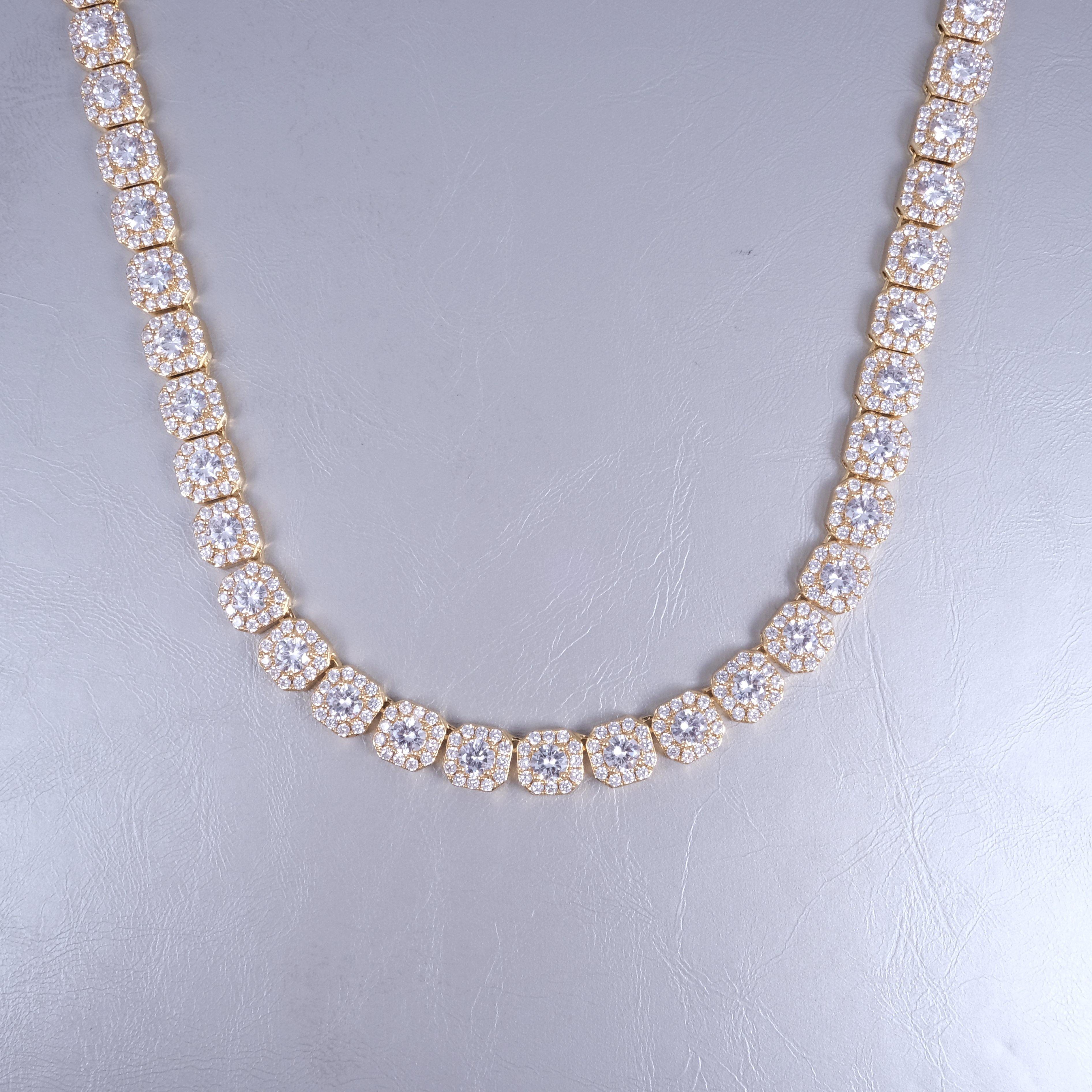 Clustered Tennis Chain in 18K Gold