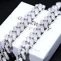 Iced Cuban Link Choker (19mm) in White Gold