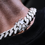 Iced Cuban Link Choker (19mm) in White Gold
