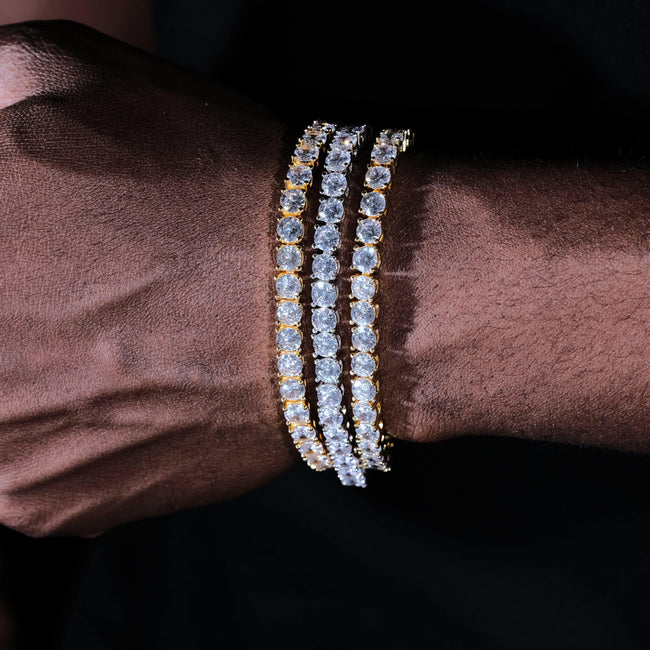 18k Gold-Plated  5mm AAA CZ Hip Hop Tennis Chain # Tennis Bracelet Main Image