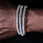 18k Gold-Plated  5mm AAA CZ Hip Hop Tennis Chain # Tennis Bracelet
