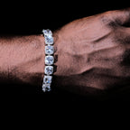 Glacier Clustered Tennis Bracelet in White Gold