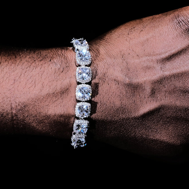 Glacier Clustered Tennis Bracelet in White Gold Hover Image