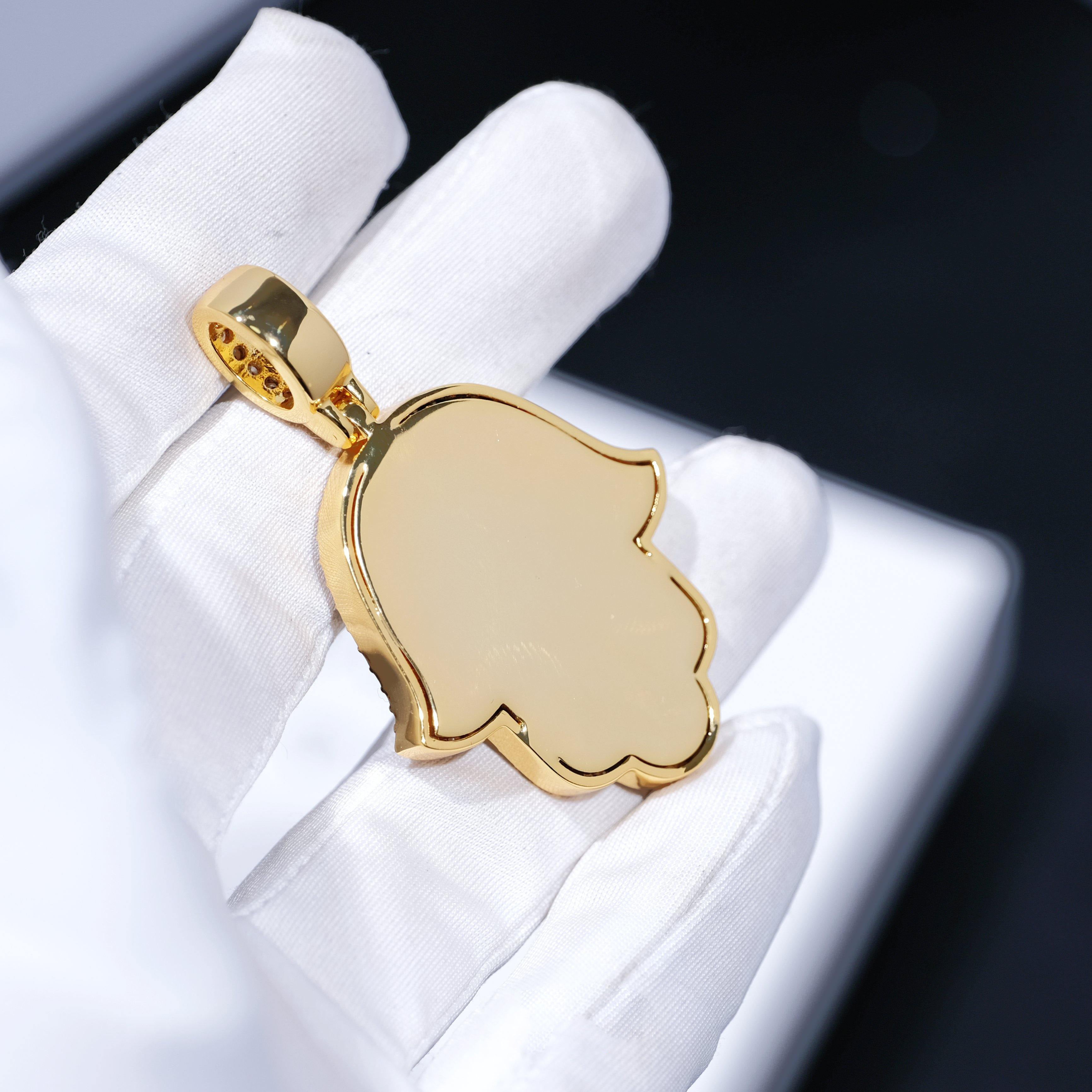 Baguette Hamsa Hand Pendant
