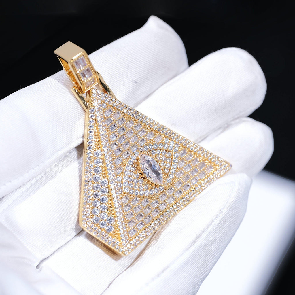 Baguette Pyramid Pendant White Gold