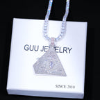 Baguette Pyramid Pendant White Gold