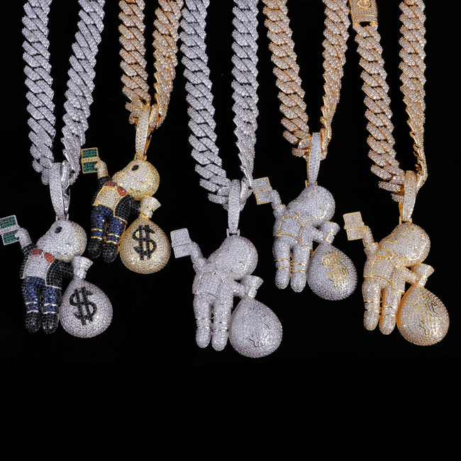 Money Bag Boy With Prong Cuban Chain Hover Image