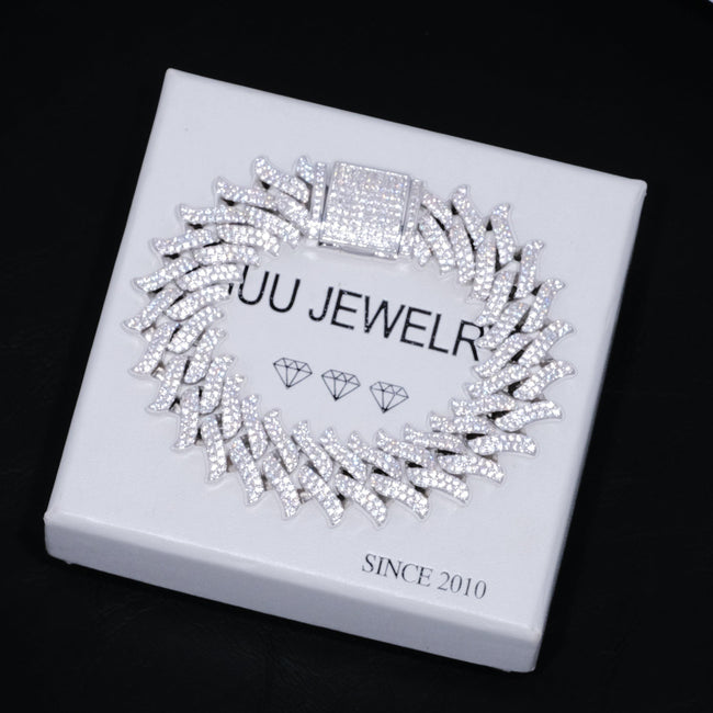 20mm Spiked Iced Cuban Bracelet Hover Image
