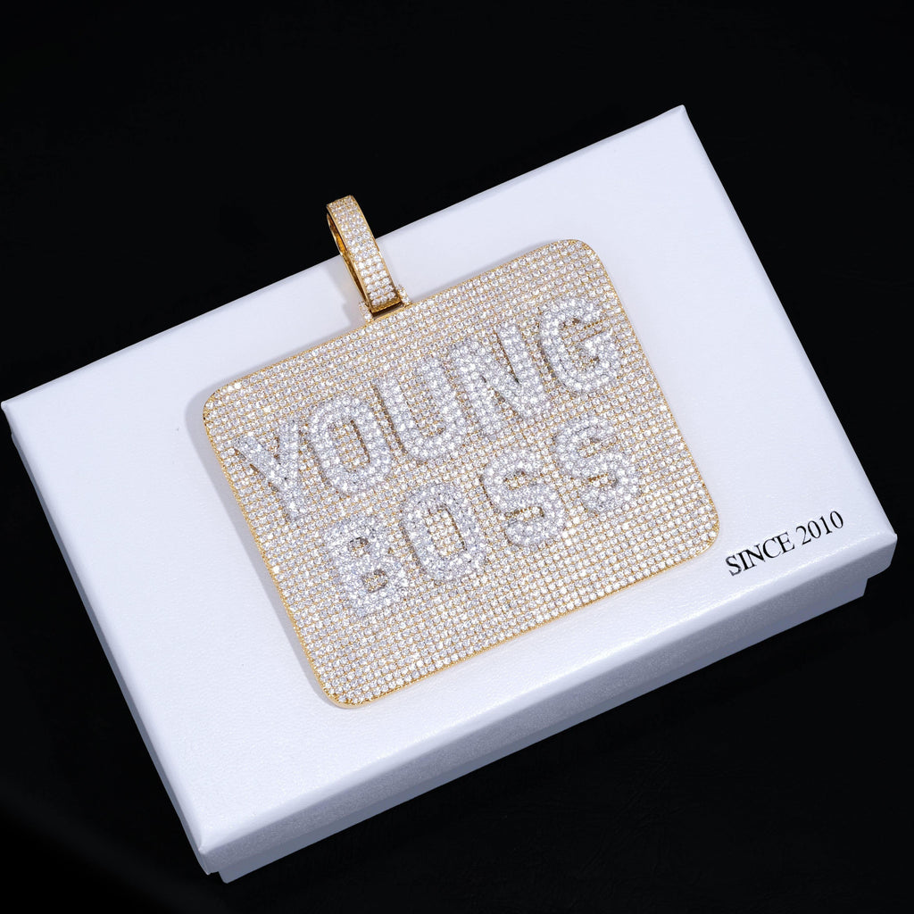 CUSTOM LETTER NECKLACE 3D BIG SQUARE
