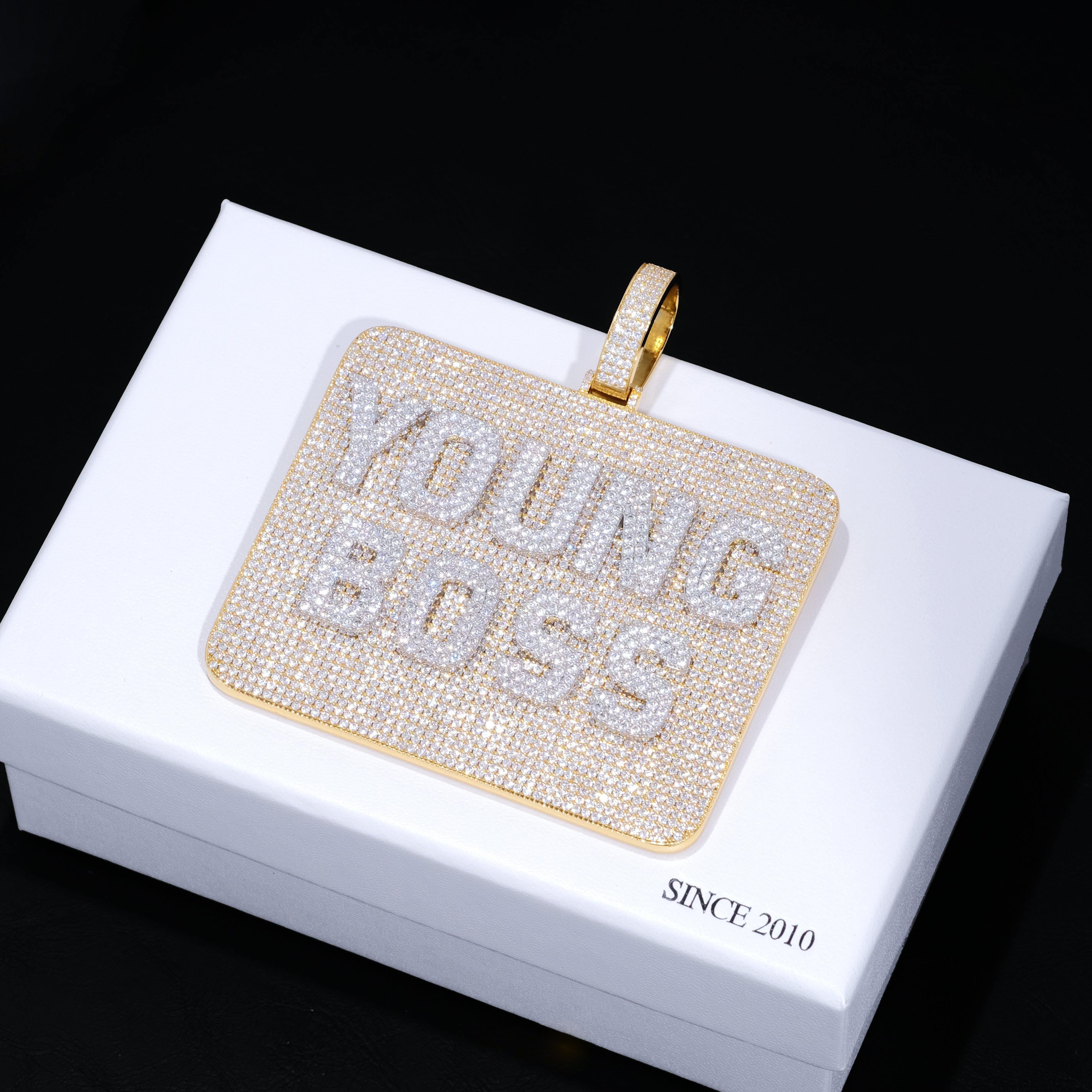 CUSTOM LETTER NECKLACE 3D BIG SQUARE