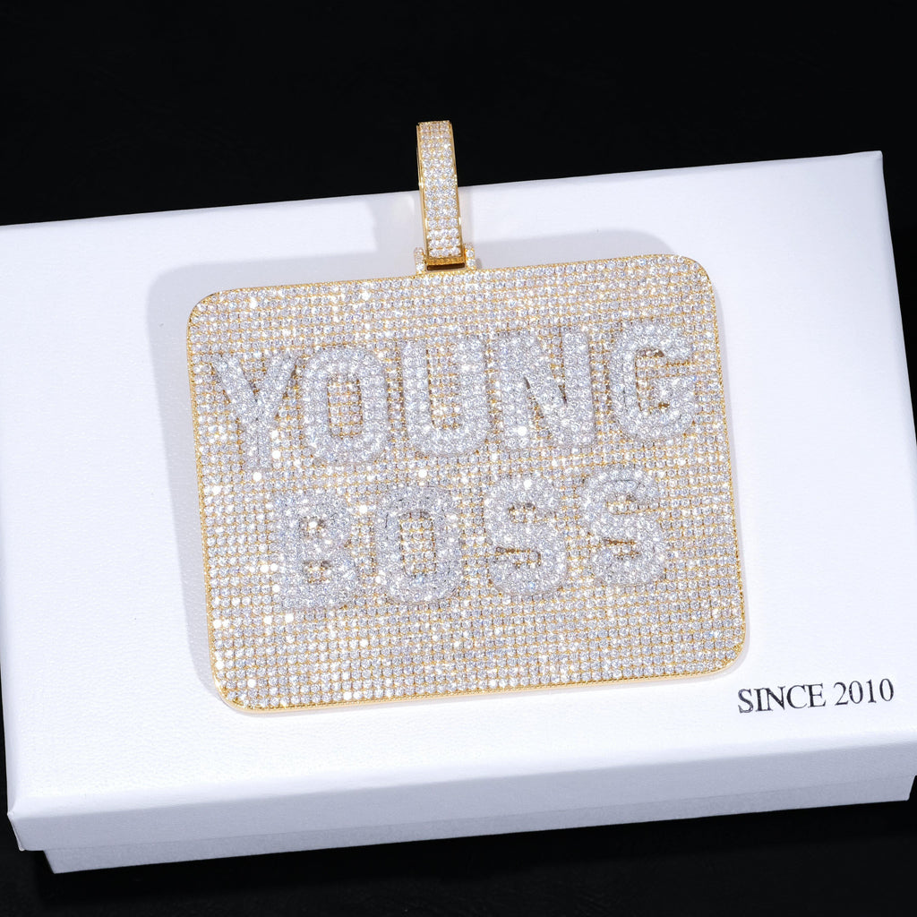 CUSTOM LETTER NECKLACE 3D BIG SQUARE