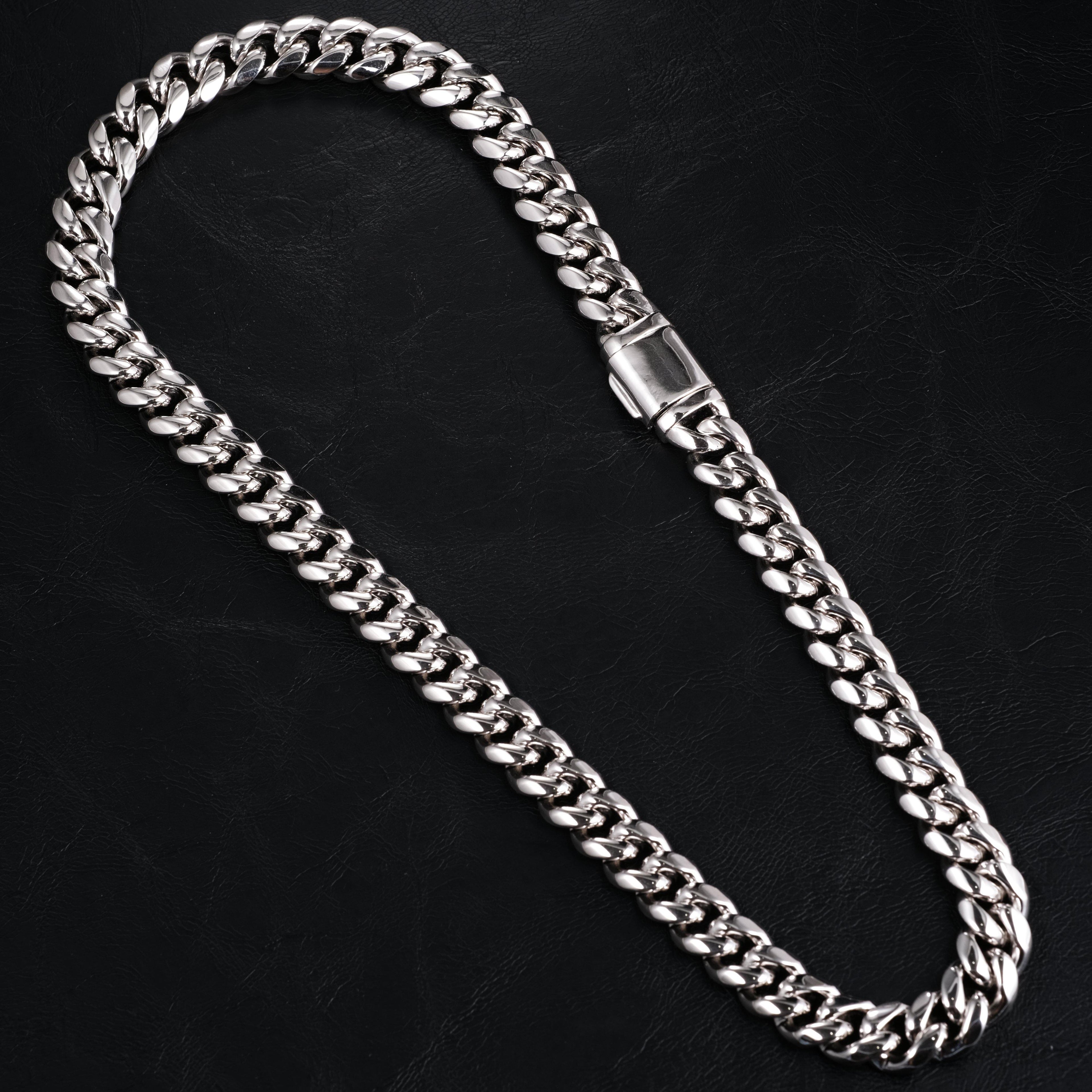 [Box Clasp]12mm Classic Miami Cuban White Gold