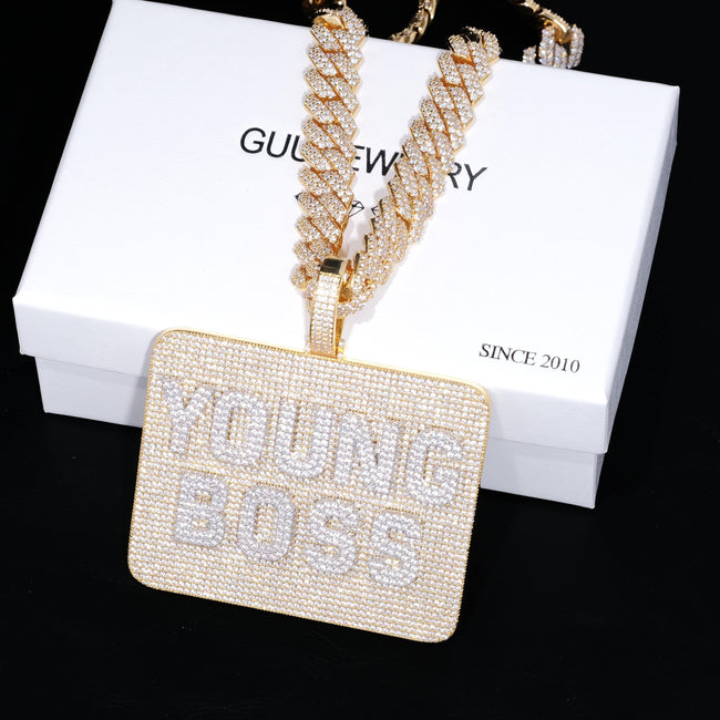 CUSTOM LETTER NECKLACE 3D BIG SQUARE Main Image