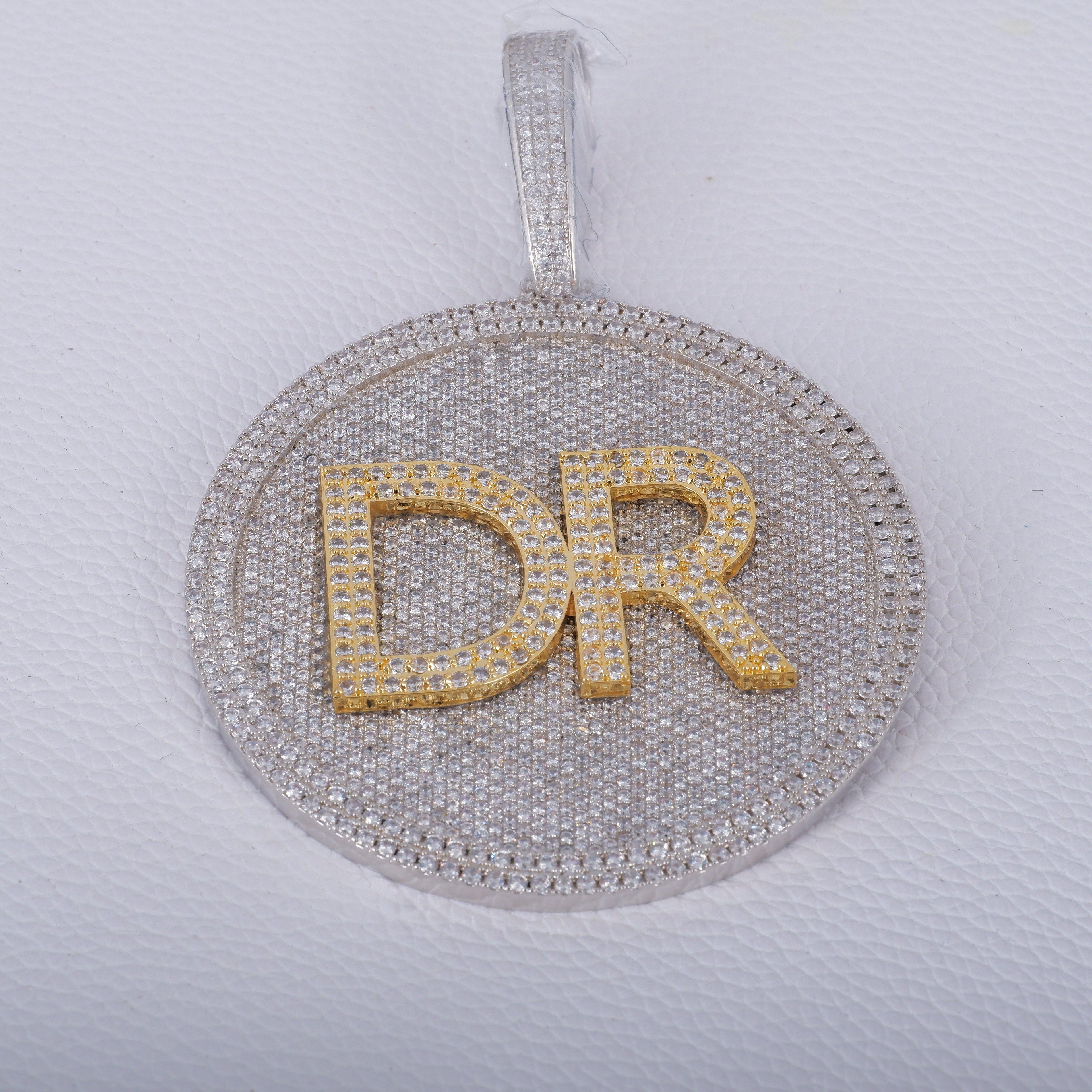CUSTOM LETTER NECKLACE 3D BIG DISC