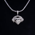 S925 Silver Diamond Heartbeat Music BlingBling Diamond Pendant In Silver