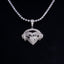 S925 Silver Diamond Heartbeat Music BlingBling Diamond Pendant In Silver