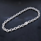 Annular Iced Prong Link Choker in WhiteGold